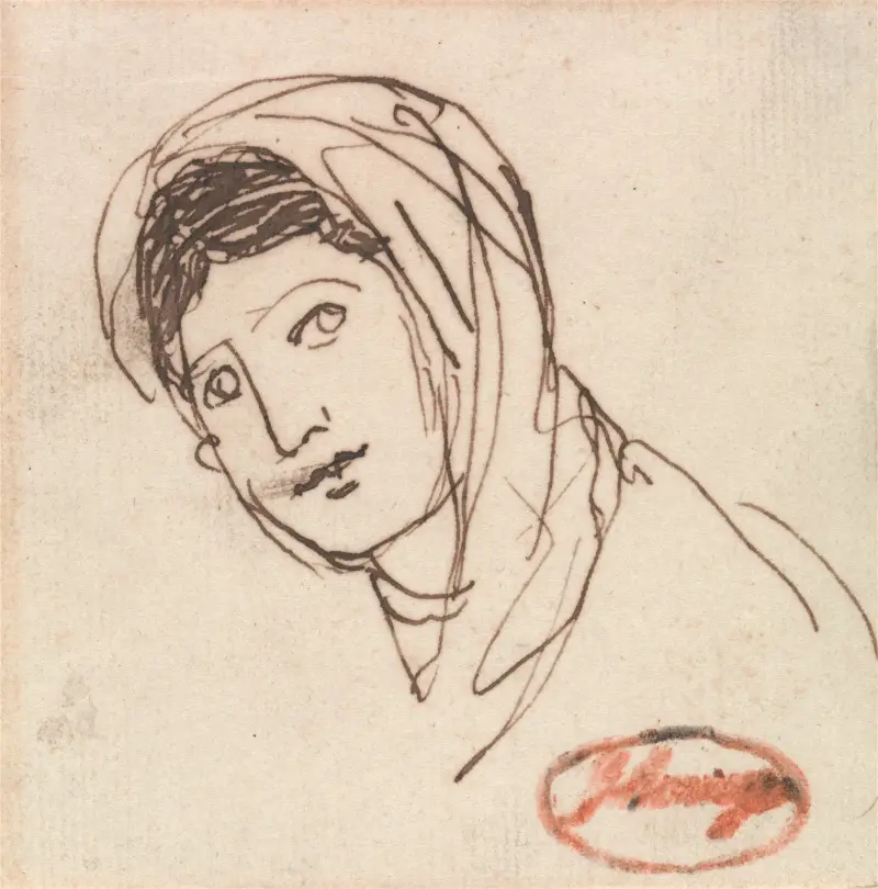 Ett kvinnligt huvud av George Romney