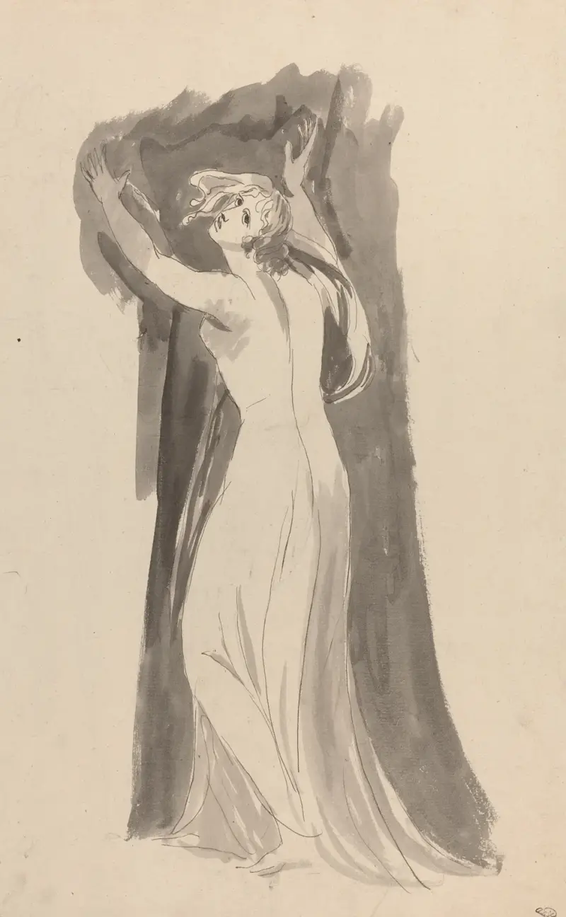 Studie av Miranda till ’The Tempest’ av George Romney