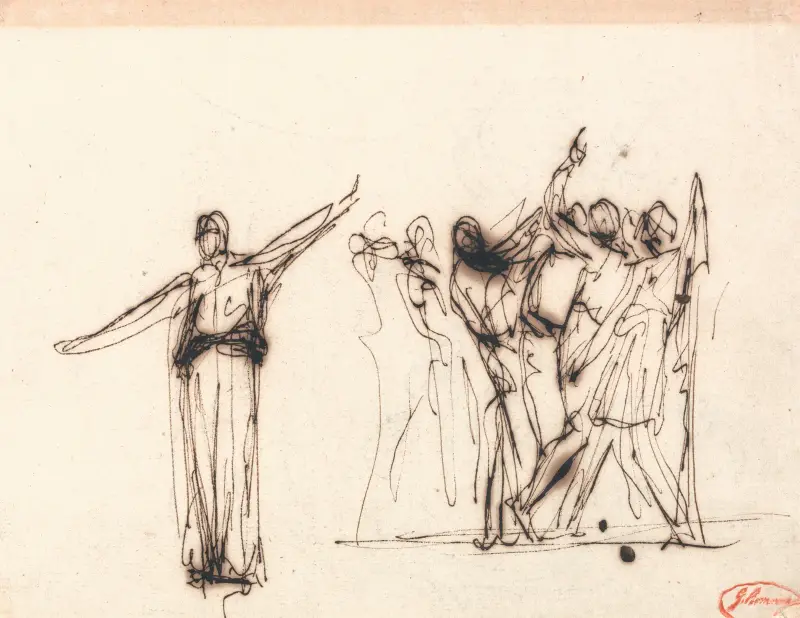 Crowd before a Prophetess von George Romney