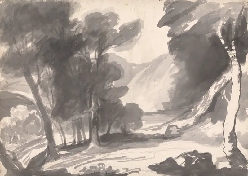 Lichtung in einem Wald von George Romney