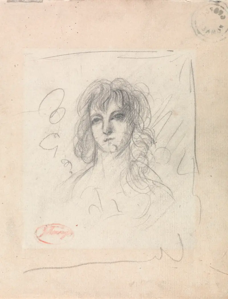 Kvinno huvud av George Romney