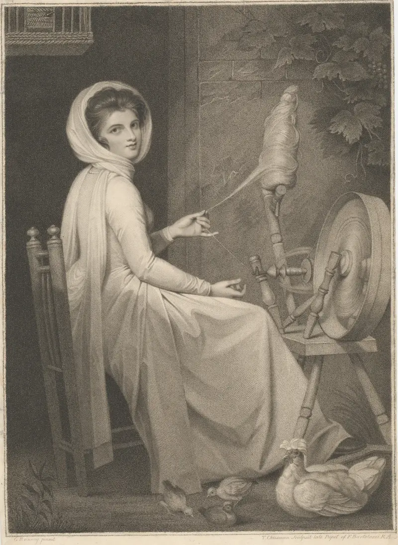 Lady Hamilton som spinnerska av George Romney