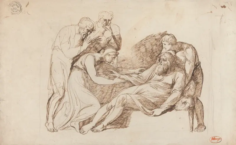 Lear väcks av Cordelia av George Romney