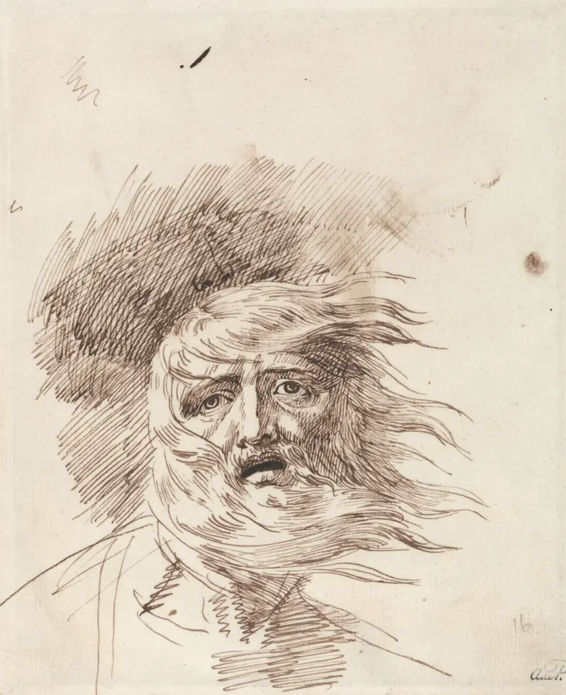 Lear i stormen, Kung Lear, akt III, scen II av George Romney