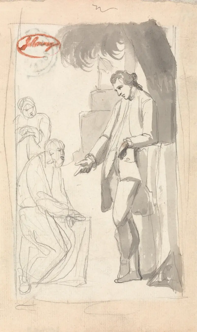 Major Thomas Pearson and the Brahman. av George Romney