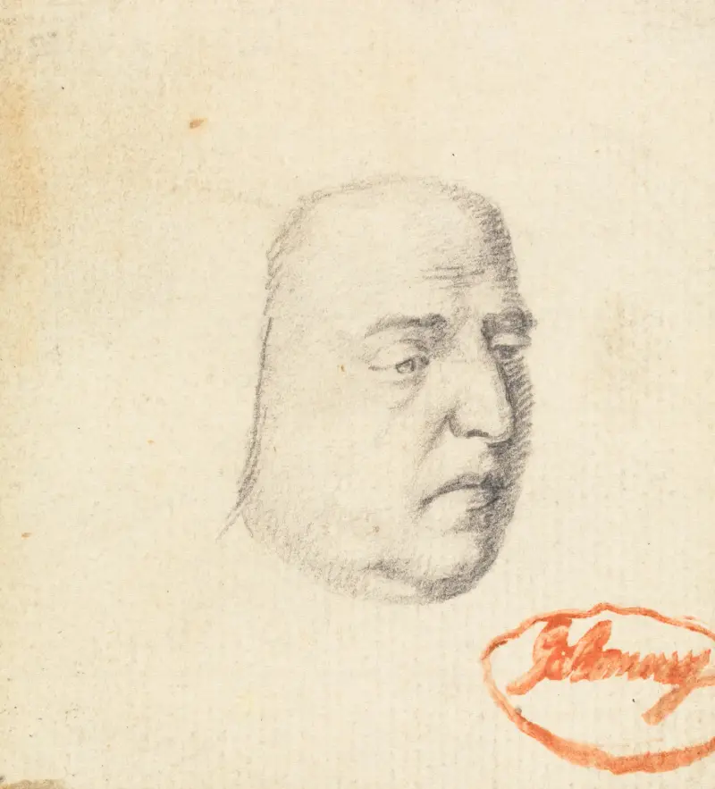 Manligt huvud av George Romney