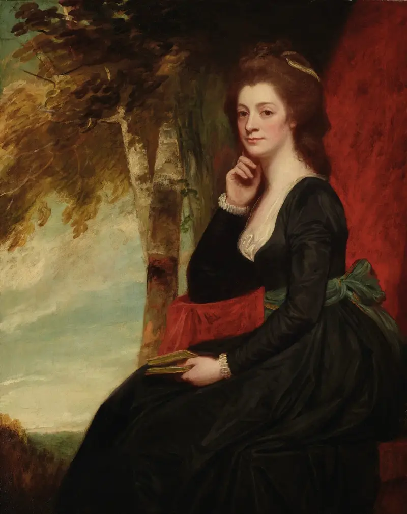 Porträtt av en dam, traditionellt identifierad som Anne, grevinna av Clare av George Romney