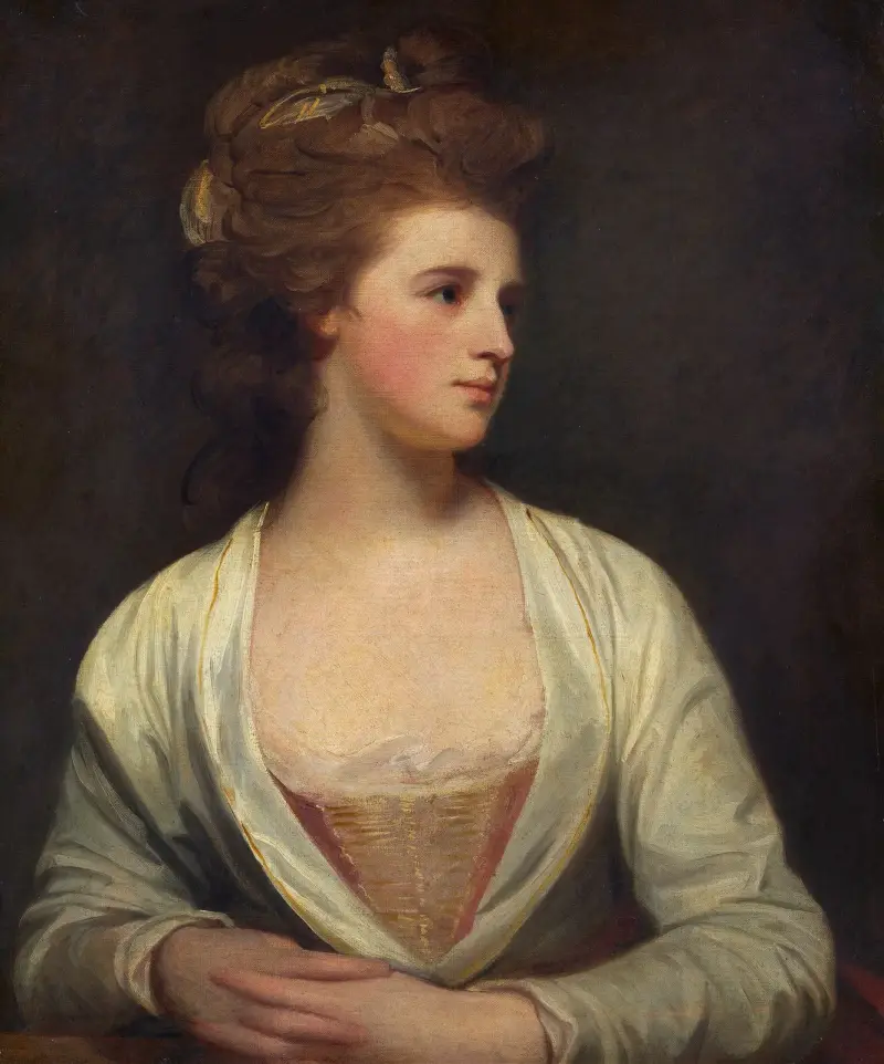 Porträtt av en kvinna, förmodad Emily Bertie Pott av George Romney