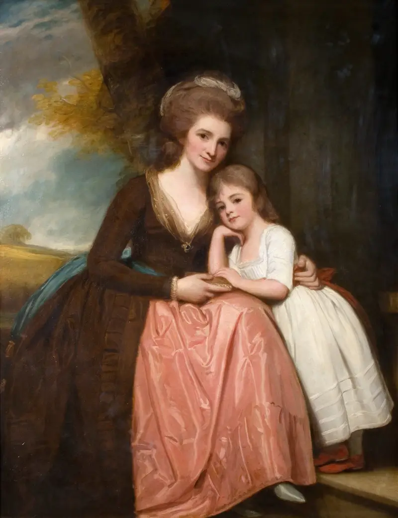 Porträtt av Mrs Bracebridge och hennes dotter Mary av George Romney