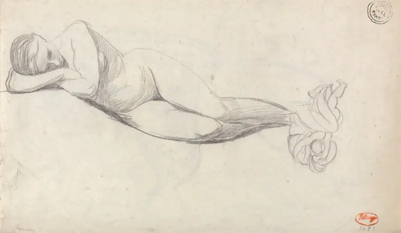 Liggande nakenstudie av George Romney