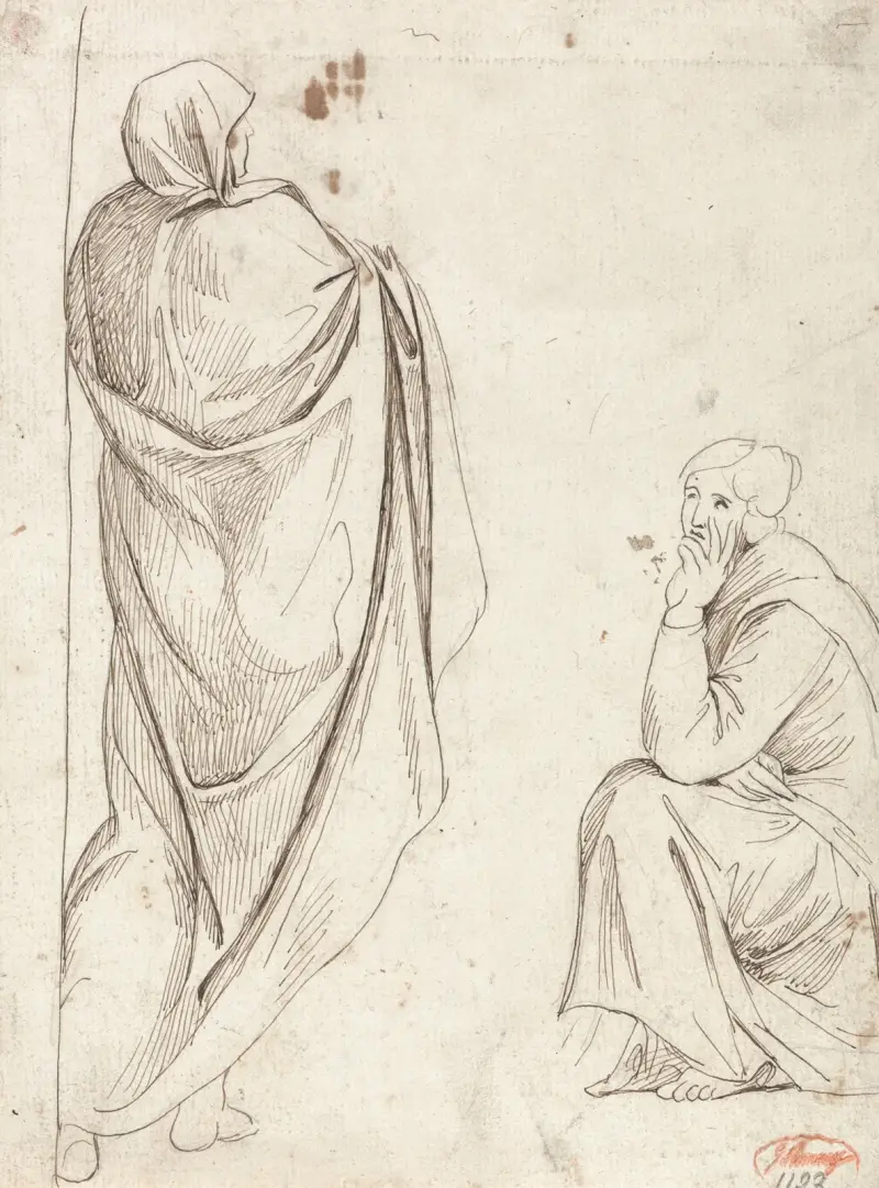 Stående figur och sittande figur av George Romney