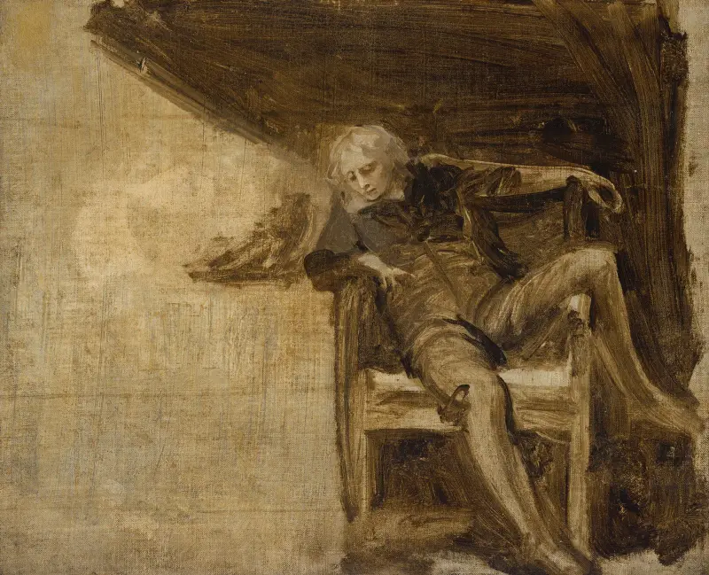 Studie för Milton och hans döttrar av George Romney