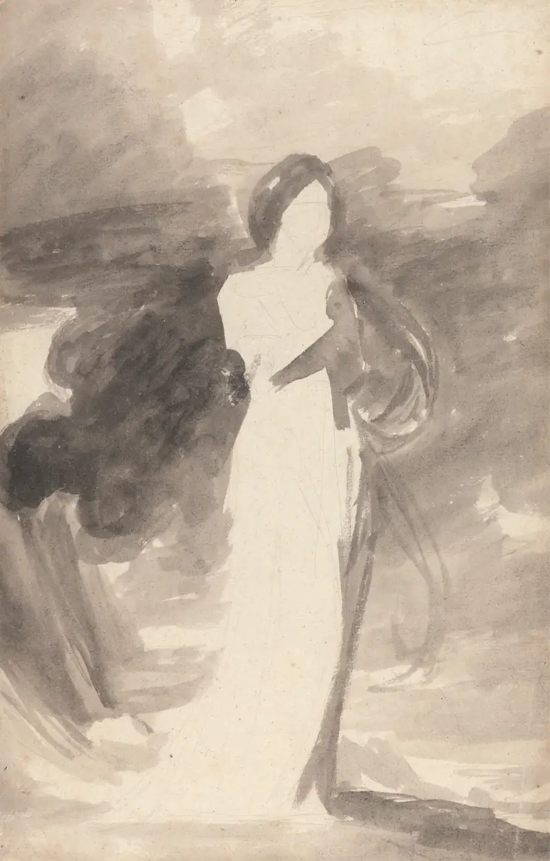 Studie av en stående dam av George Romney