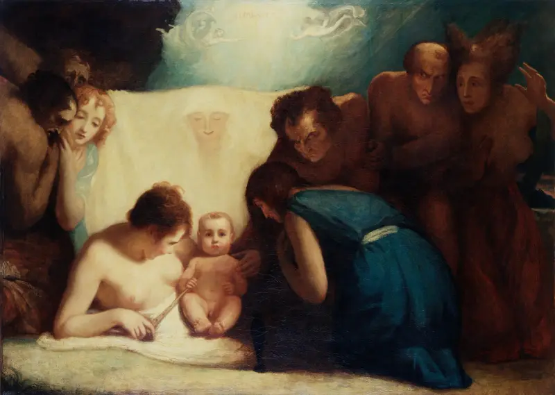 Den späde Shakespeare med Naturen och Passionerna av George Romney