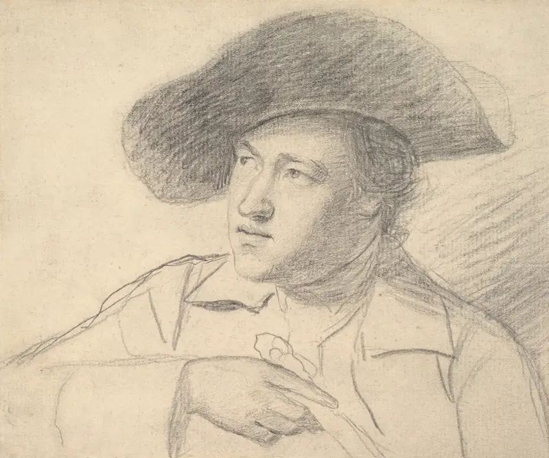 Pastor William Atkinson med bredbrättad hatt av George Romney