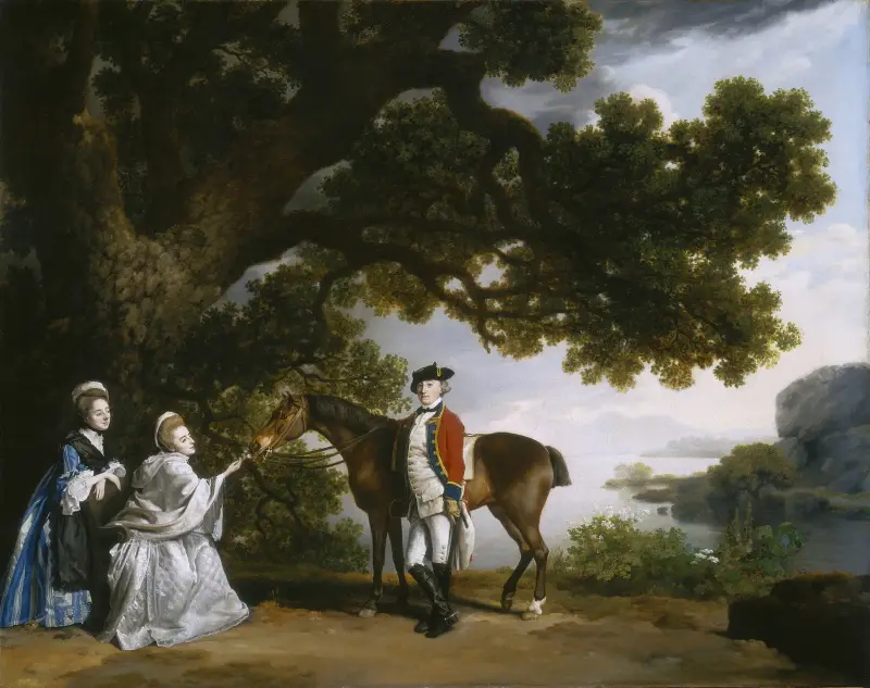 Captain Samuel Sharpe Pocklington mit seiner Frau Pleasance und möglicherweise seiner Schwester Frances von George Stubbs