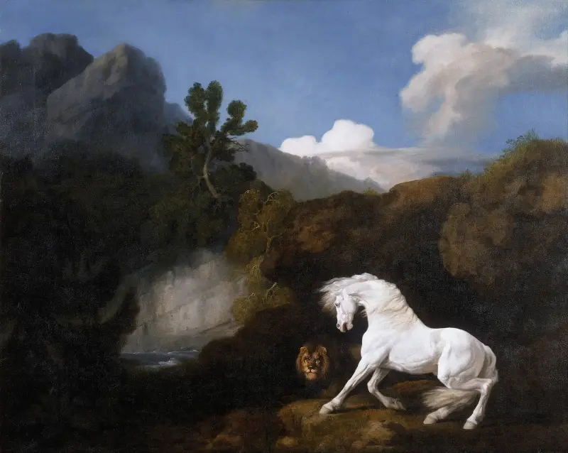 Koń przerażony przez lwa, George Stubbs