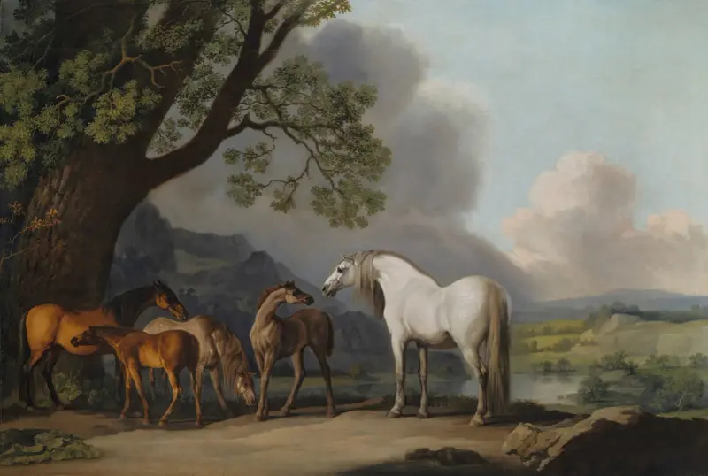 Ston och föl i ett vidsträckt landskap av George Stubbs