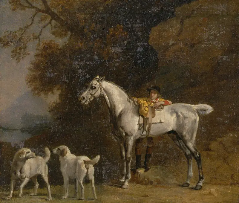 Studier för eller efter 'Den tredje hertigen av Richmond med Charleton-jakten' av George Stubbs
