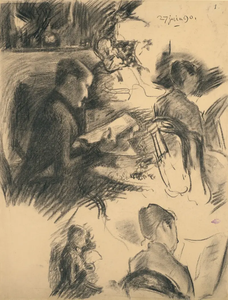 Études de pesonnages lisants av Georges Lemmen