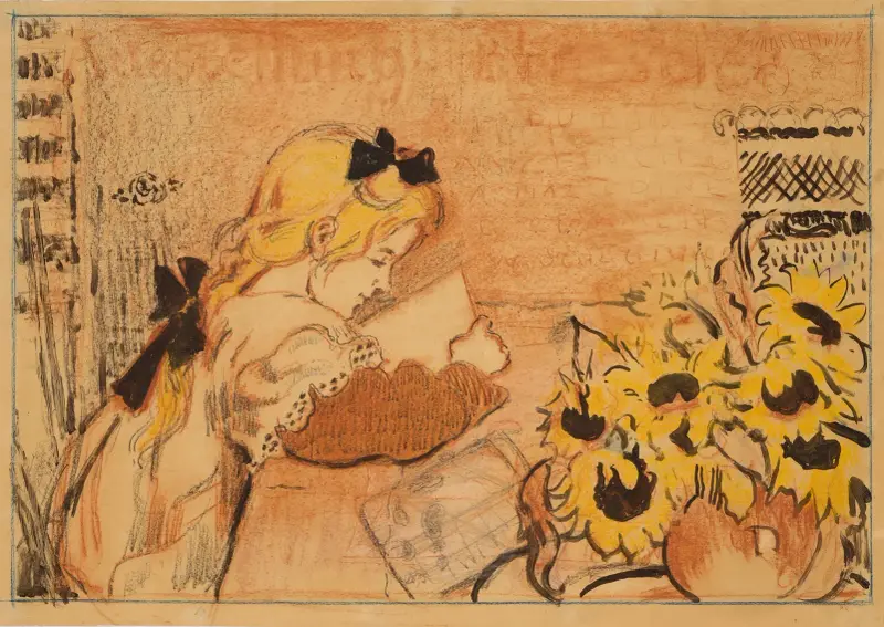 Lise bei der Lektüre von Georges Lemmen