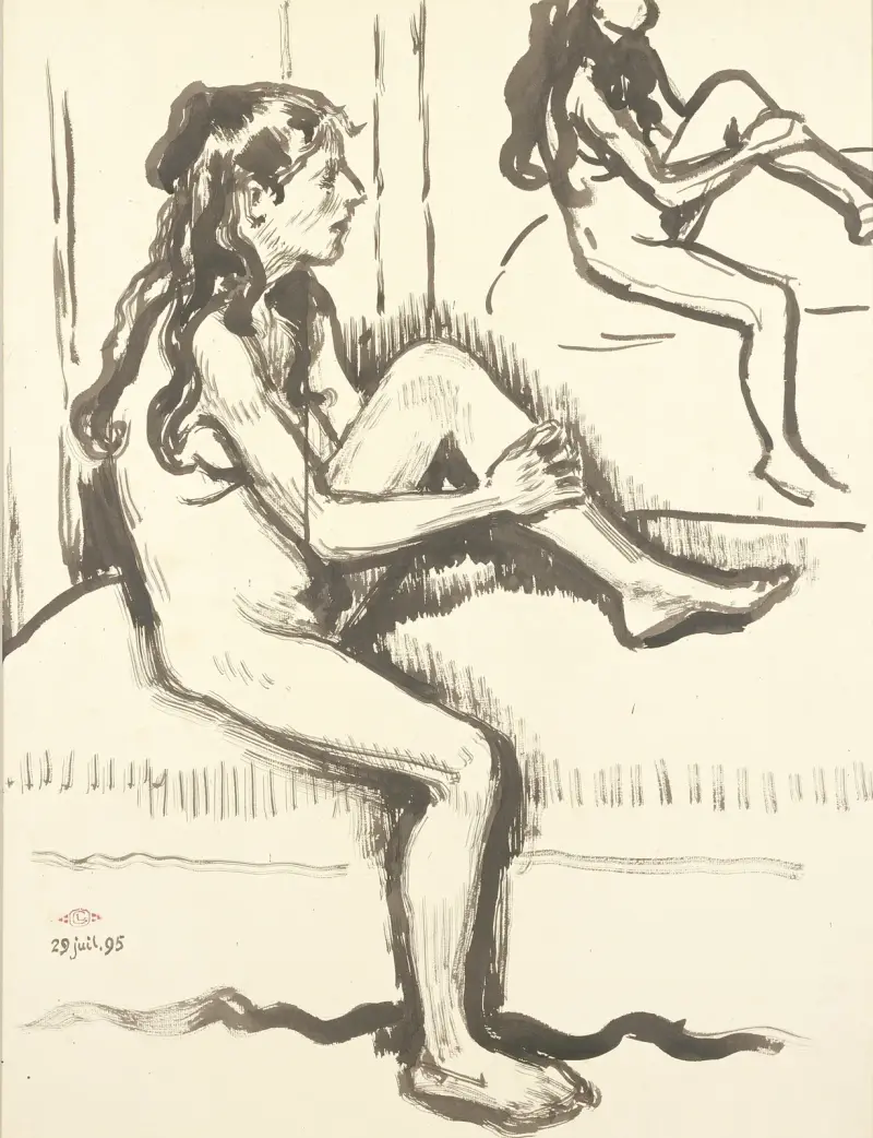 Seated Young Woman, Reflected in Mirror av Georges Lemmen