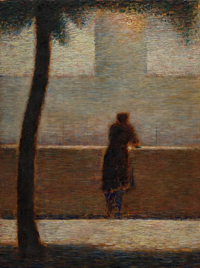 A Man Leaning on a Parapet av Georges Seurat
