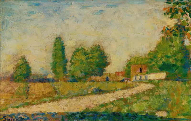 Au Bord Du Village av Georges Seurat
