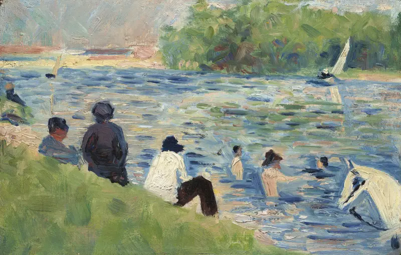 Badende (Studie zu Badende bei Asnières) von Georges Seurat