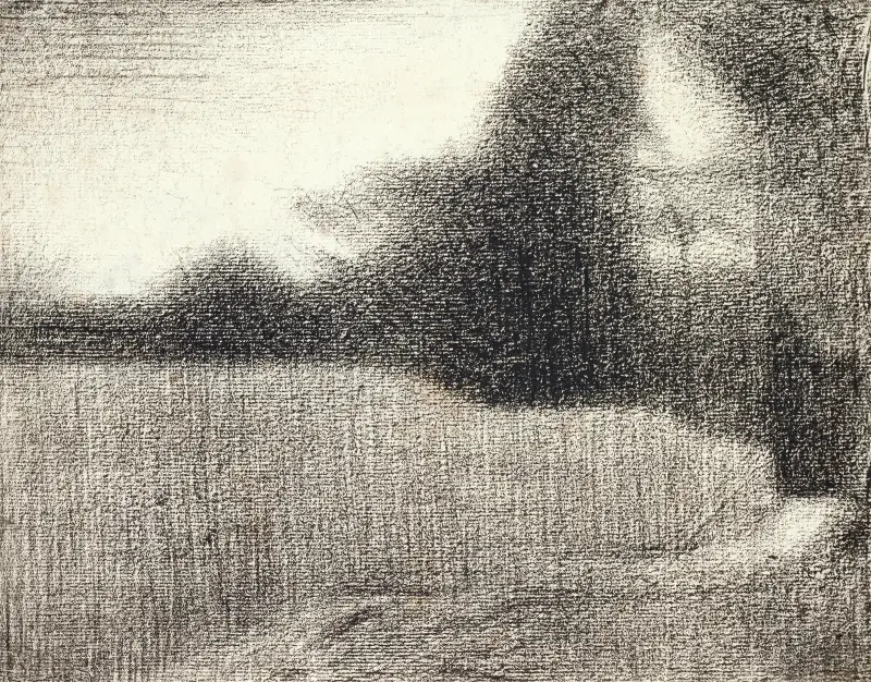 Pšenice a stromy (Pšeničné pole), Georges Seurat