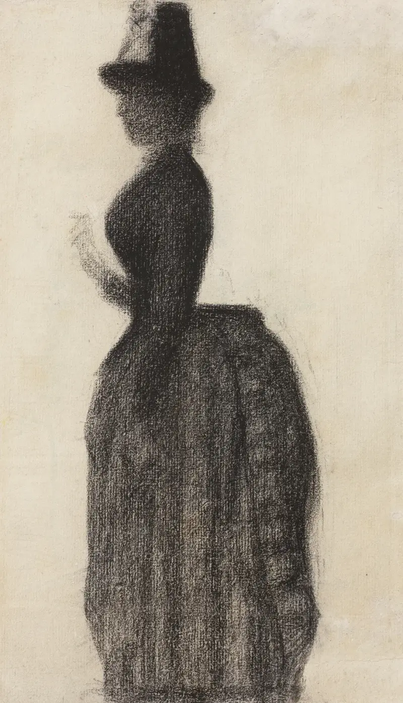 Stående kvinna i stadsdräkt av Georges Seurat