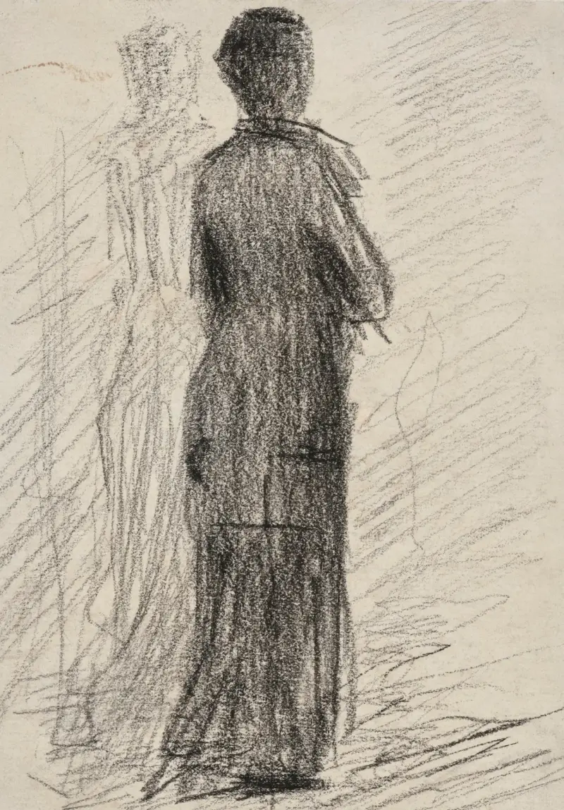 Femme s’éloignant av Georges Seurat