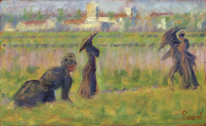 Figuren in einer Landschaft von Georges Seurat