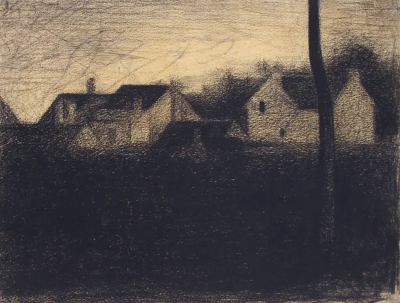 Landscape with Houses av Georges Seurat