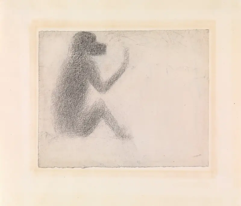 Sedící opice, Georges Seurat