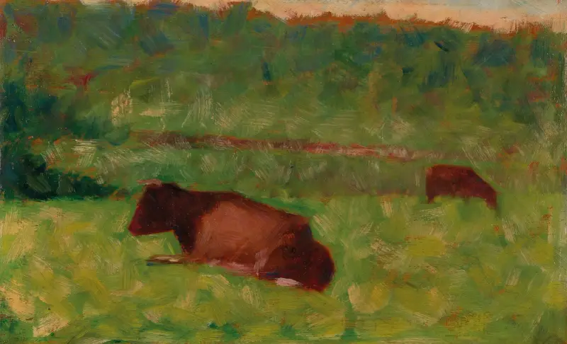 Kühe auf einer Weide, 1883 – Nr. 2 von Georges Seurat