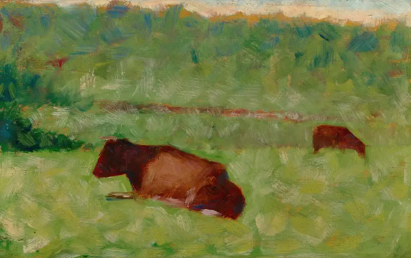 Kühe auf einer Weide, 1883 – Nr. 1 von Georges Seurat