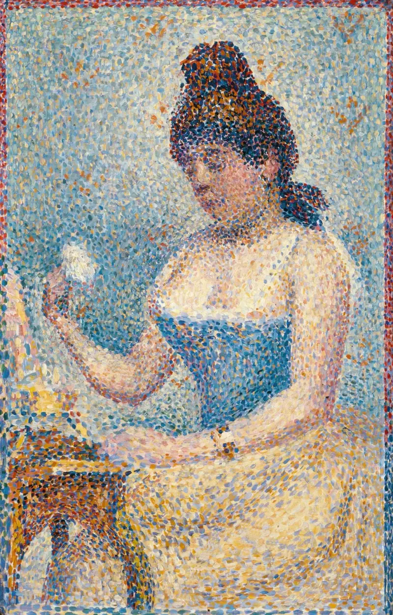 Young Woman Powdering Herself av Georges Seurat
