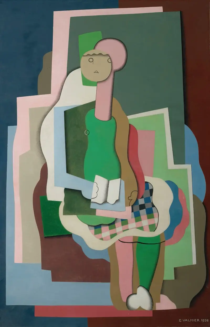 Ung flicka sittande (Porträtt av konstnärens dotter) av Georges Valmier
