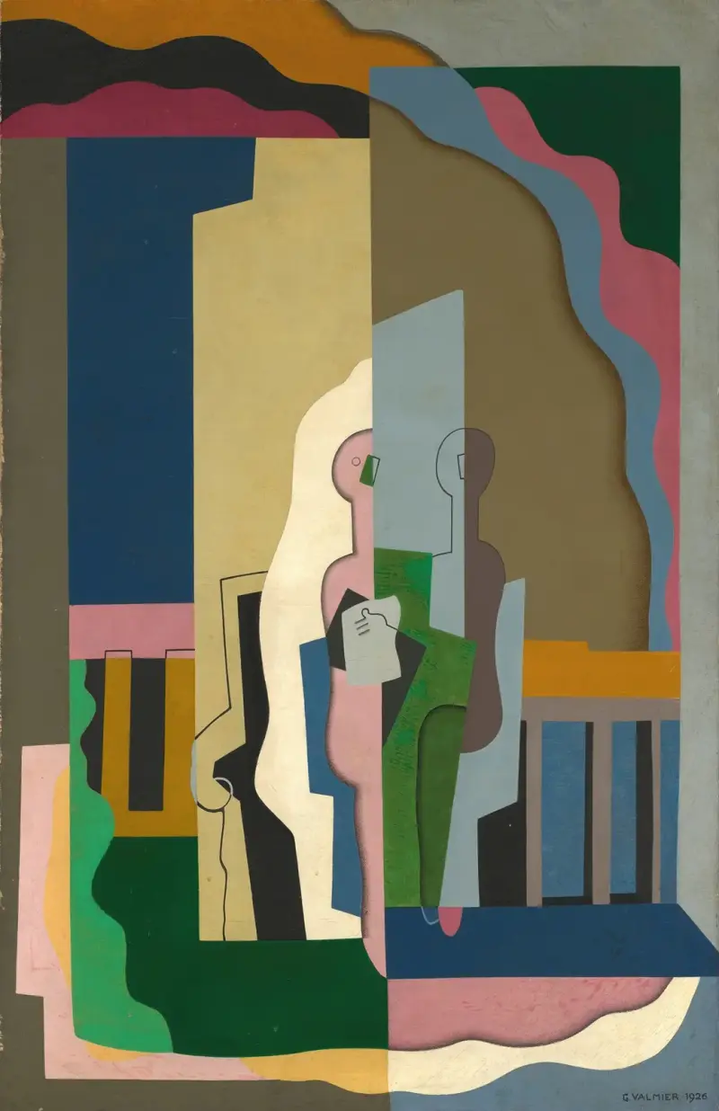 Lavans-lès-Saint-Claude, Jura, kvinnor på balkong av Georges Valmier