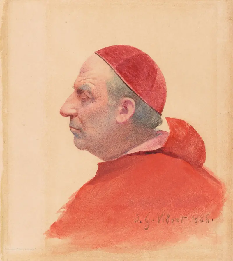 En kardinal i profil av Jehan Georges Vibert