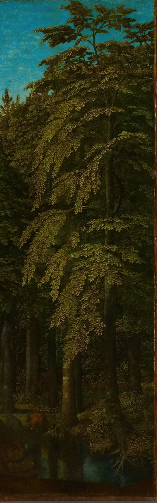 View in a Forest, outer right wing of a triptych av Gerard David