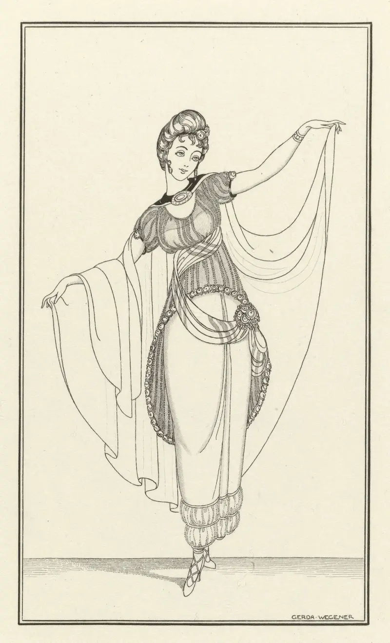 Journal des Dames et des Modes, Costumes Parisiens, 1914, nr 165 av Gerda Wegener