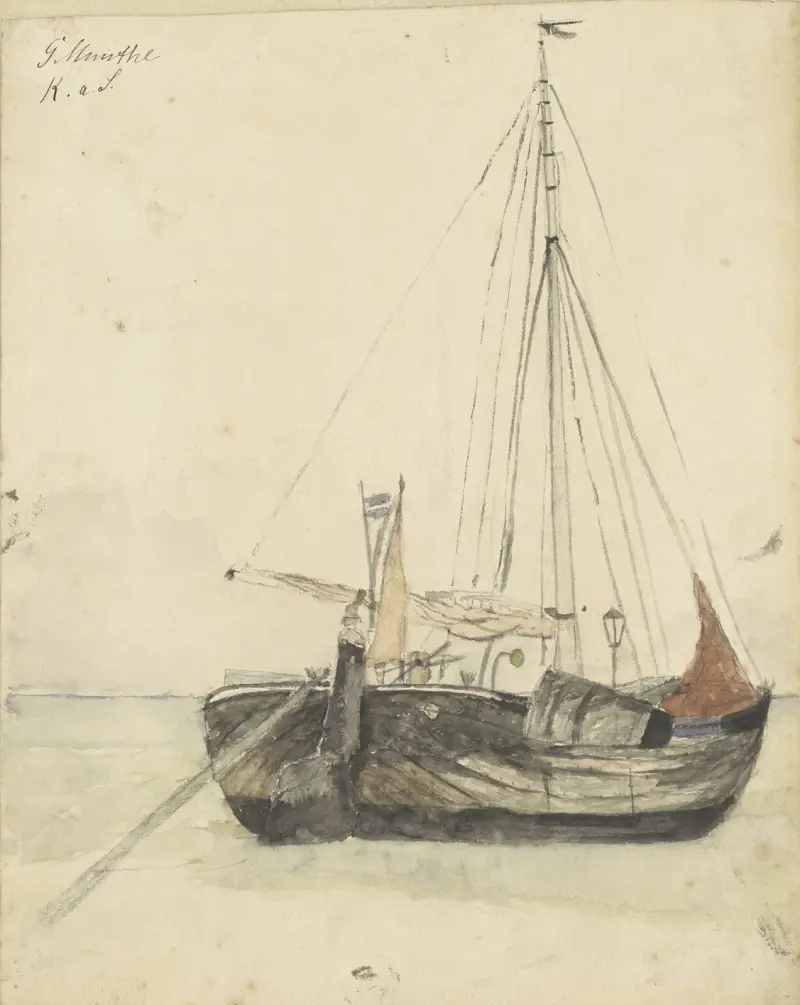 Fischerpink in Katwijk von Gerhard Munthe