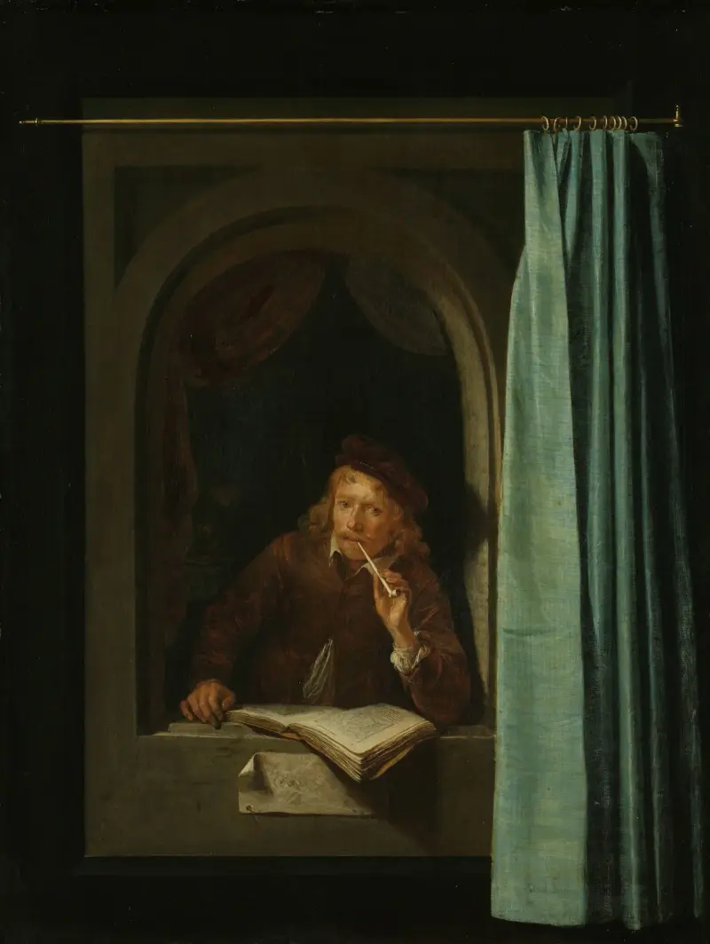 Muž kouřící dýmku, Gerrit Dou