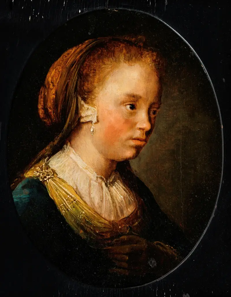 Porträtt av en ung flicka av Gerrit Dou