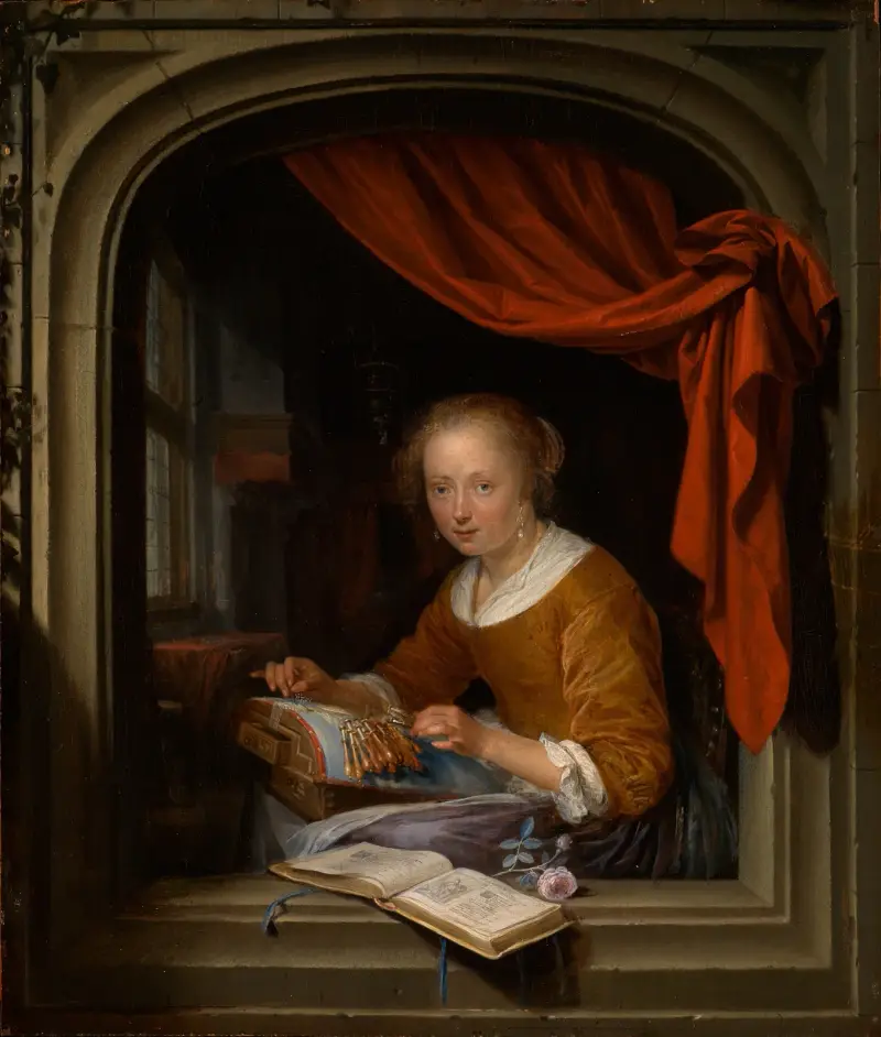 Krajkářka, Gerrit Dou