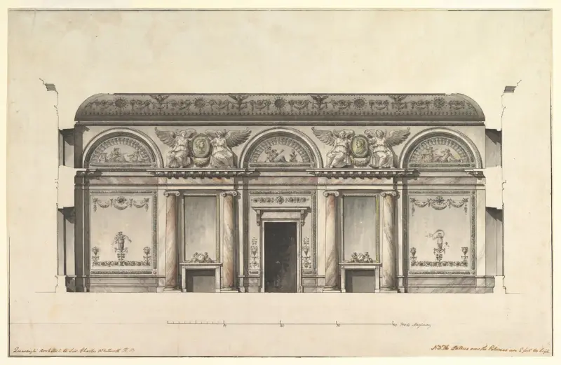 Central Salon of the Alexander Palace at Tsarskoe Selo av Giacomo Quarenghi