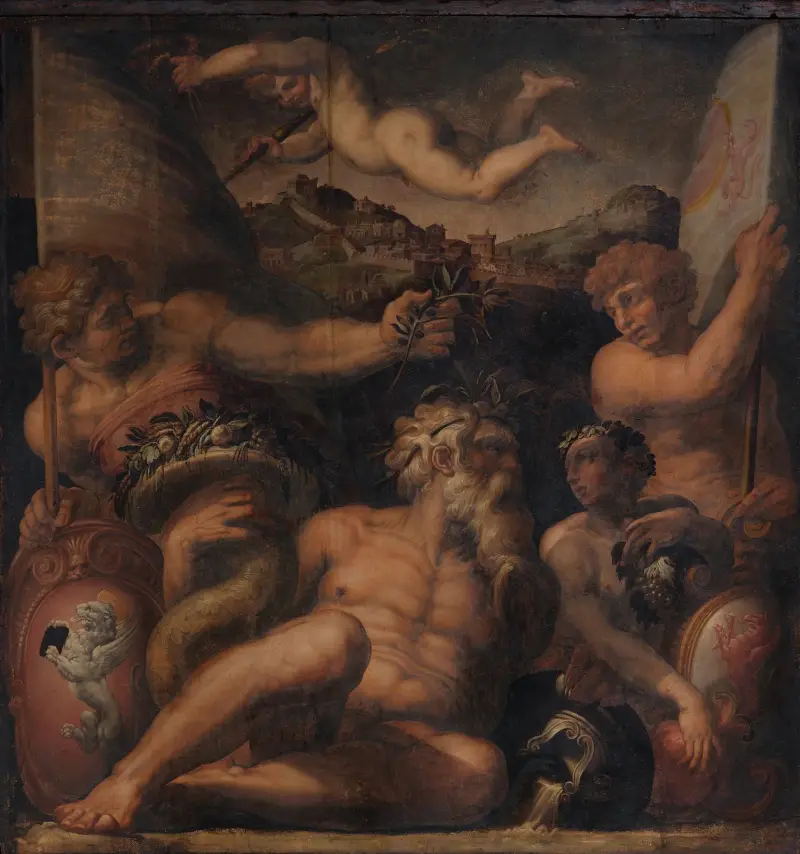 Allegori över Cortona och Montepulciano av Giorgio Vasari