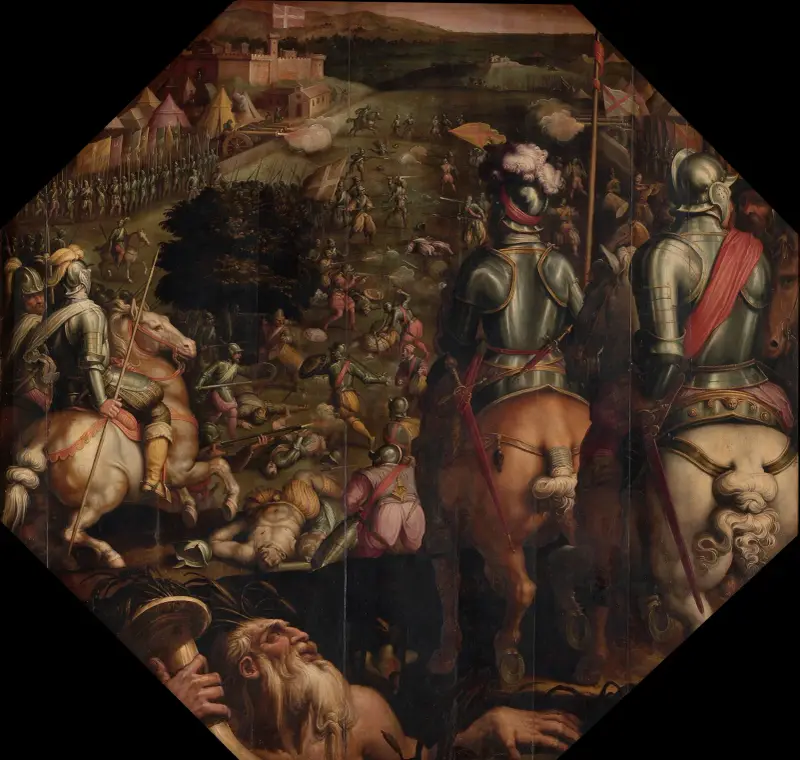 Slaget vid Marciano i Val di Chiana av Giorgio Vasari